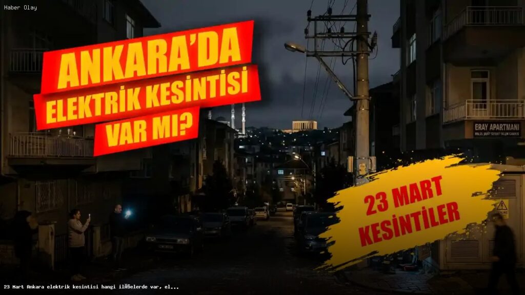 Ankara’da 23 Mart Elektrik Kesintileri: Hangi İlçelerde Olacak?