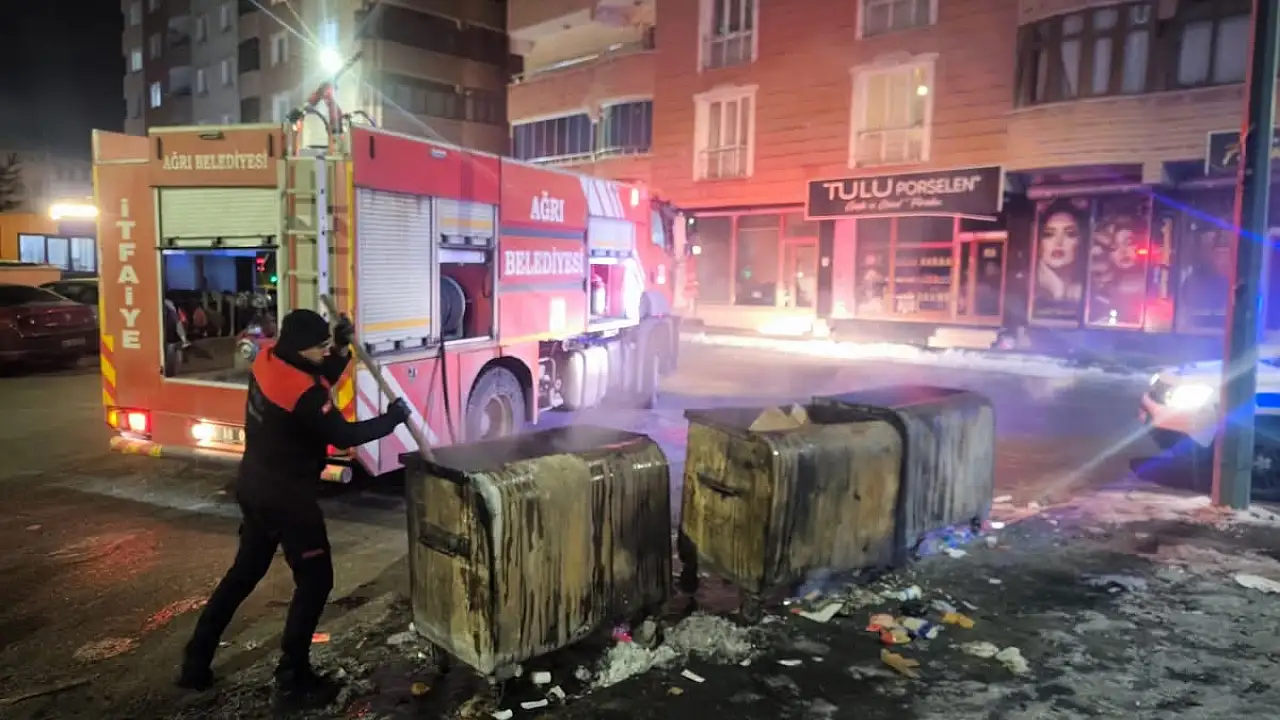 Ağrı’da Çöp Konteynerleri Neden Alev Alev Yandı?