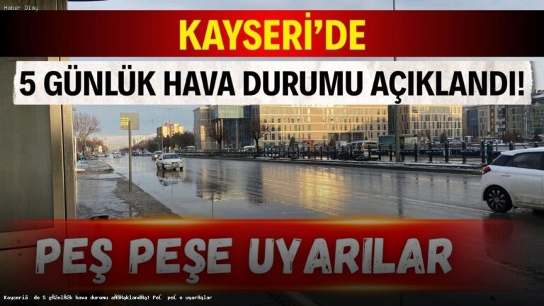 Kayseri’de 5 Günlük Hava Durumu: Sıcaklık Artışı ve Uyarılar