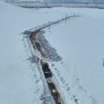 Ağrı’da İlkbaharda Karla Mücadele Sürüyor