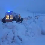 Ağrı’da Kar Yağışı Nedeniyle Hastaya Ulaşmak Zorlaştı