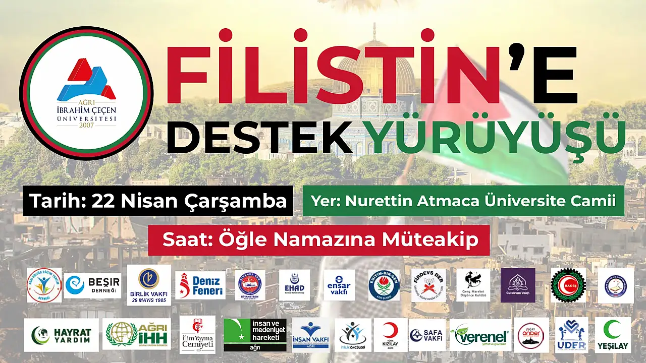 AİÇÜ, Filistin İçin Destek Yürüyüşü Düzenliyor