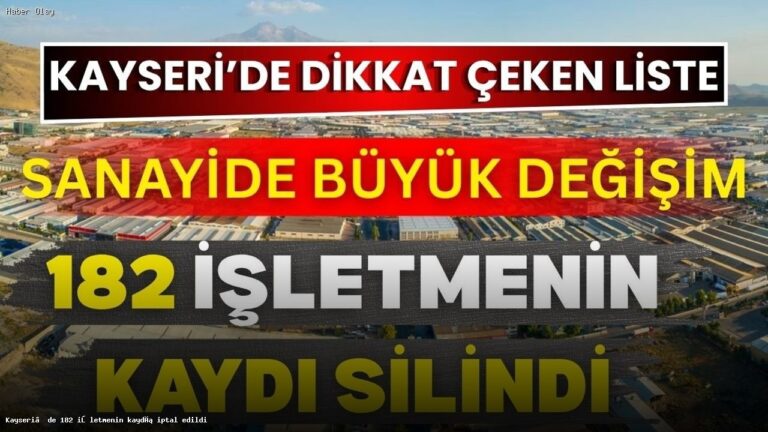 Kayseri’de 182 İşletme Neden Kayıt Dışı Bırakıldı?
