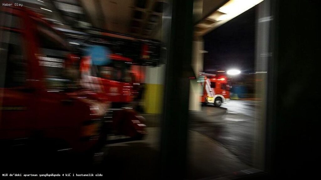 Niğde’de Apartman Yangını: 4 Kişi Hastanelik Oldu