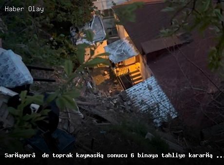 Sarıyer’de büyük toprak kayması: 6 bina tahliye edildi