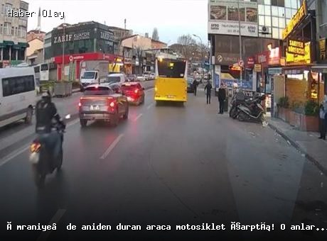 Ümraniye’de motosiklet kazası: Anlar kamerada