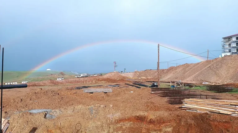 Ağrı’da Yağmur Sonrası Gökkuşağı Manzarası Göz Doldurdu