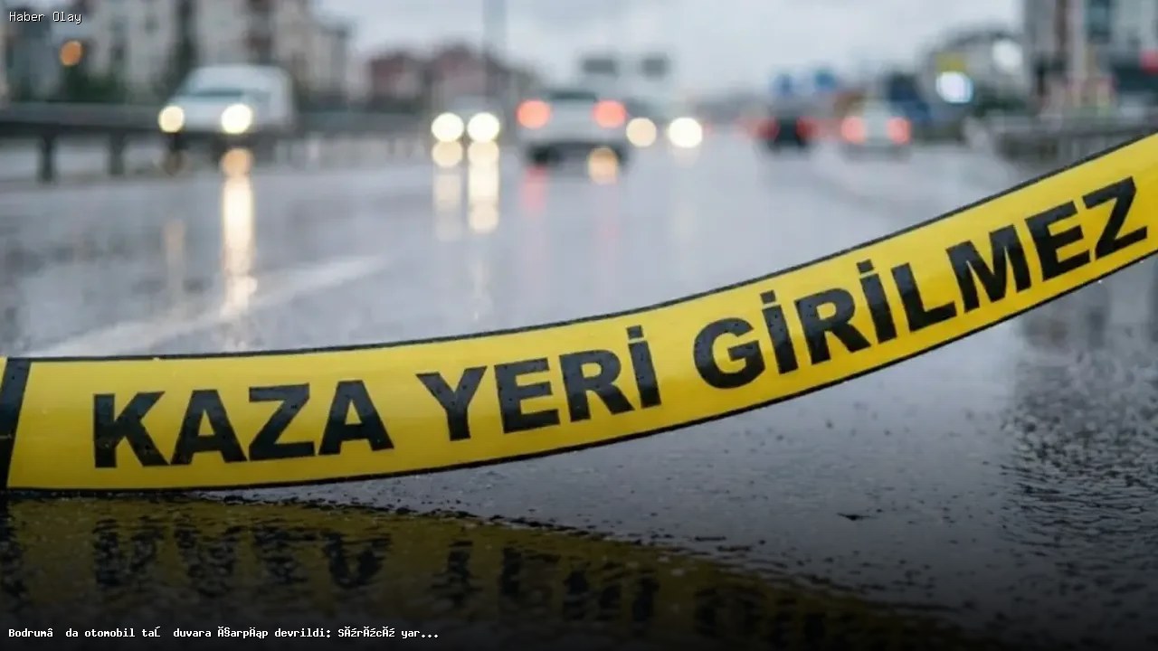 Bodrum’da otomobil taş duvara çarpıp devrildi: Sürücü yaralandı