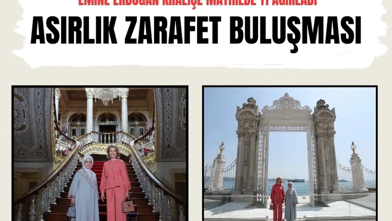 Dolmabahçe Sarayı’nda Emine Erdoğan ve Kraliçe Mathilde Buluştu