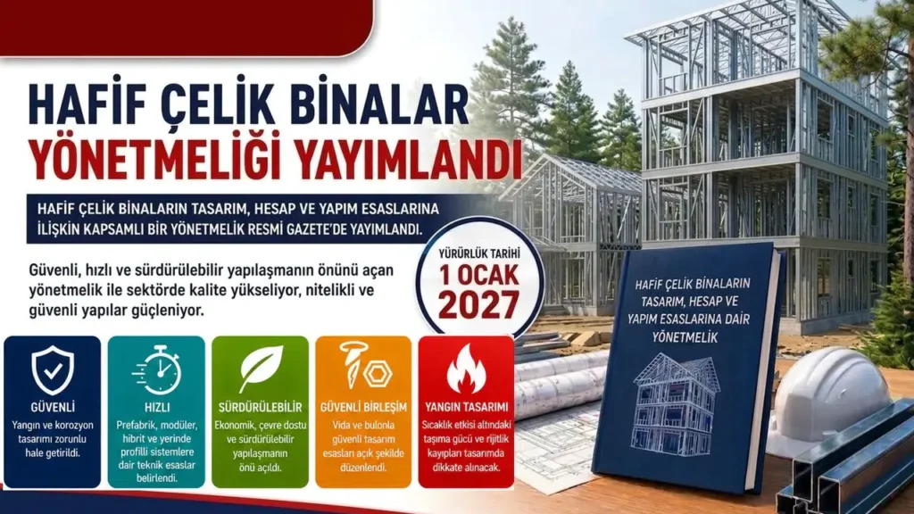 Hafif çelik yapılarda yeni dönem: 1 Ocak 2027 itibarıyla zorunlu olacak!