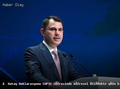 Hatay Deklarasyonu, COP31 Sürecinde Küresel Yön Belirleyecek