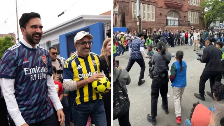 New York’ta Mamdani ve Ulukaya Sokakta Futbol Oynadı